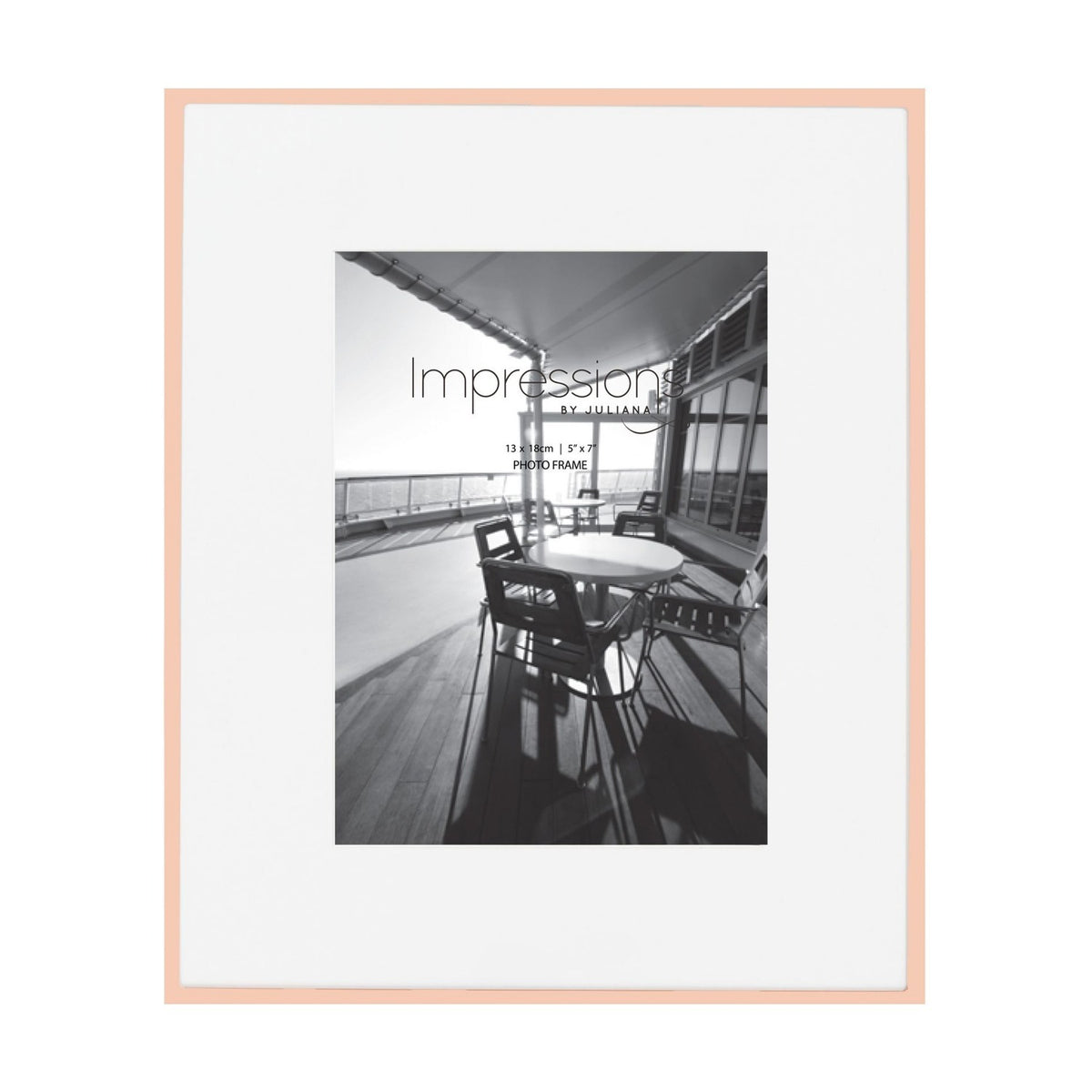 Copperplated Photo Frame with White Mount 7 x 5in - Copper