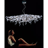 Fusion 10 Light Crystal Linear Suspension Light - Polished Chrome