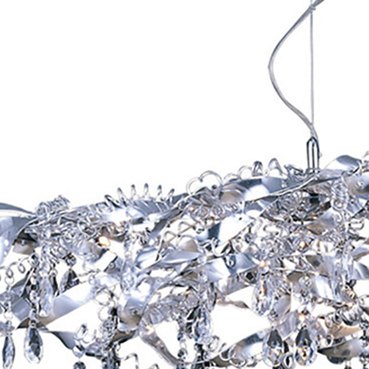 Fusion 10 Light Crystal Linear Suspension Light - Polished Chrome