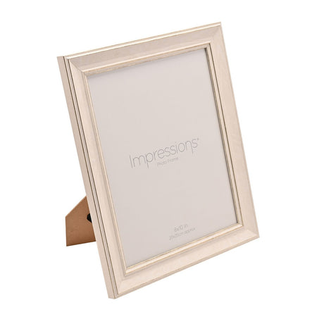 Chamfered Edge Plastic Photo Frame 10 x 8in - Off White