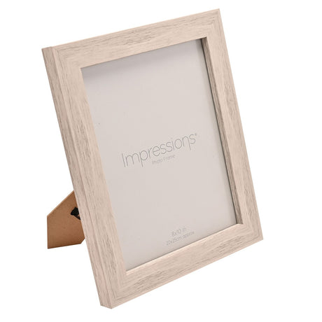 Wood Effect Flat Edge Plastic Photo Frame 10 x 8in - Stone