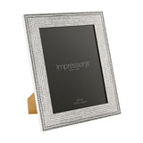 Dash Pattern Plastic Photo Frame 10 x 8in - White & Black