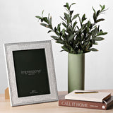 Dash Pattern Plastic Photo Frame 10 x 8in - White & Black