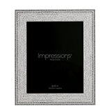Dash Pattern Plastic Photo Frame 10 x 8in - White & Black
