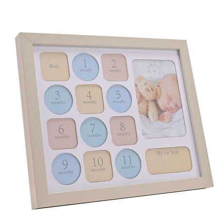 Baby's First Year Collage Plastic Photo Frame - Off White