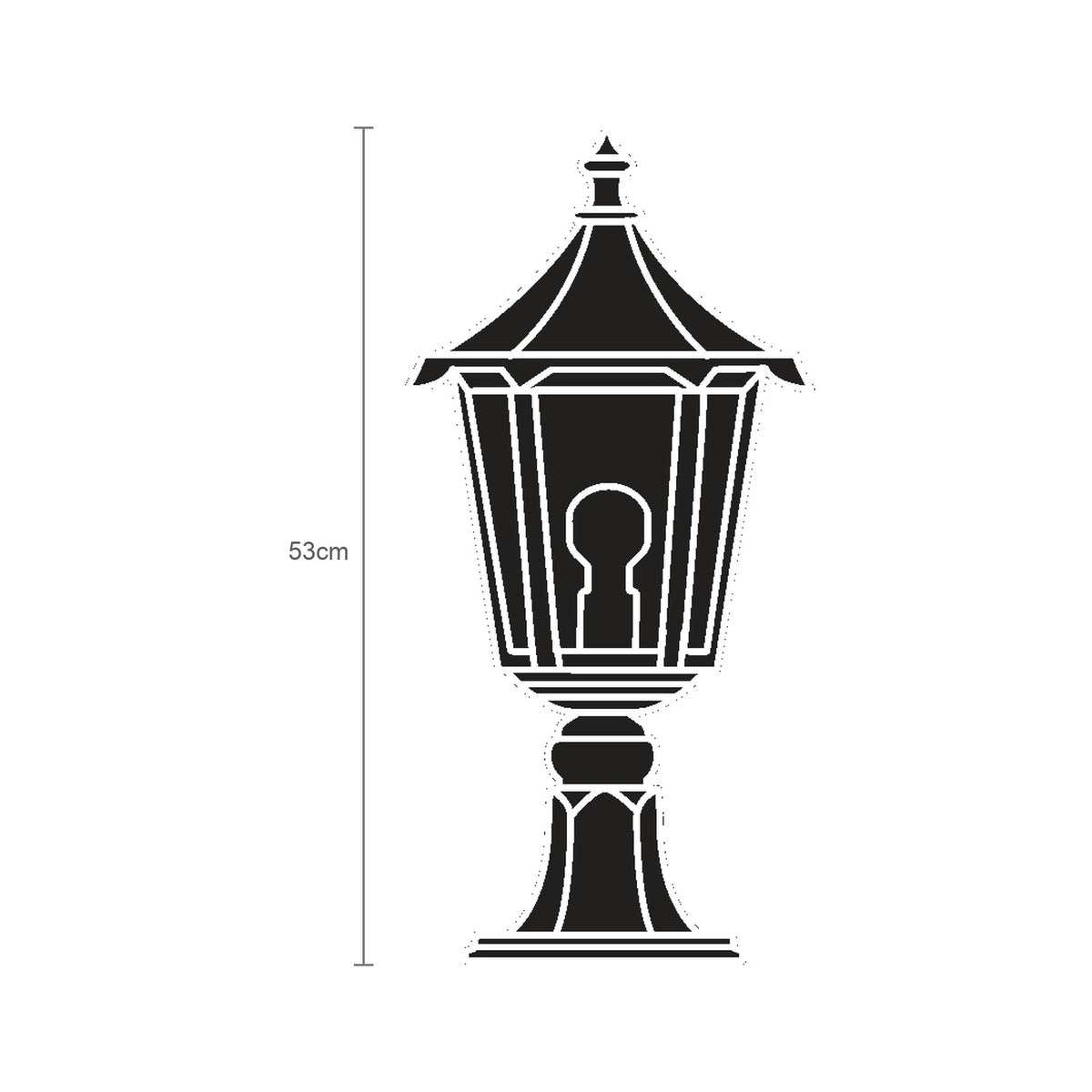 Gable Copper Top Outdoor Bollard Light - 53cm