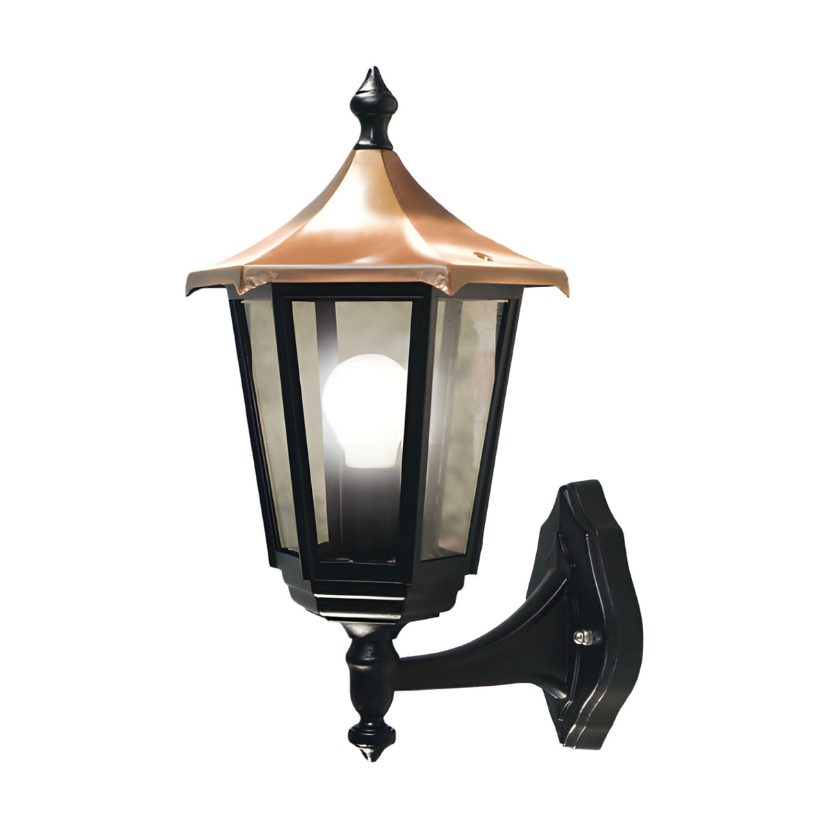 Gable Copper Top Outdoor Wall Lantern