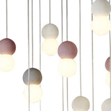 Galaxia 15 Light Round Cement Cluster Pendant Light - Multicoloured