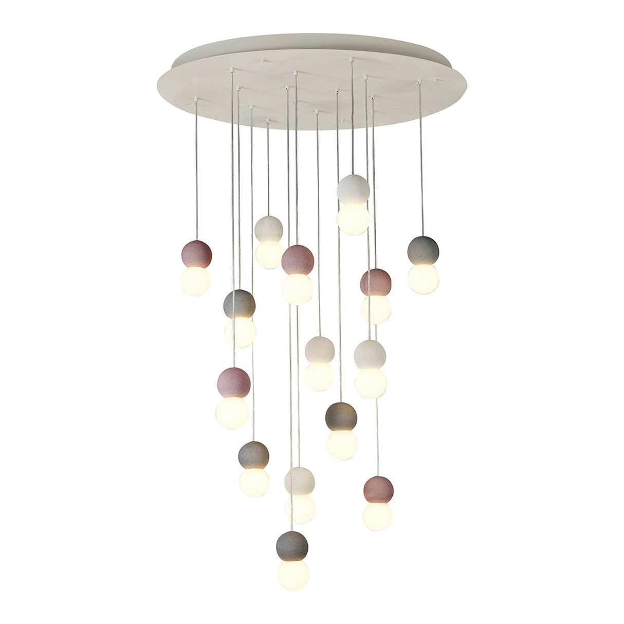 Galaxia 15 Light Round Cement Cluster Pendant Light - Multicoloured