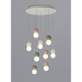 Galaxia 9 Light Round Cement Cluster Pendant Light - Multicoloured