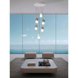 Galaxia 6 Light Round Cement Cluster Pendant Light - Multicoloured