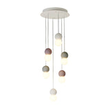Galaxia 6 Light Round Cement Cluster Pendant Light - Multicoloured