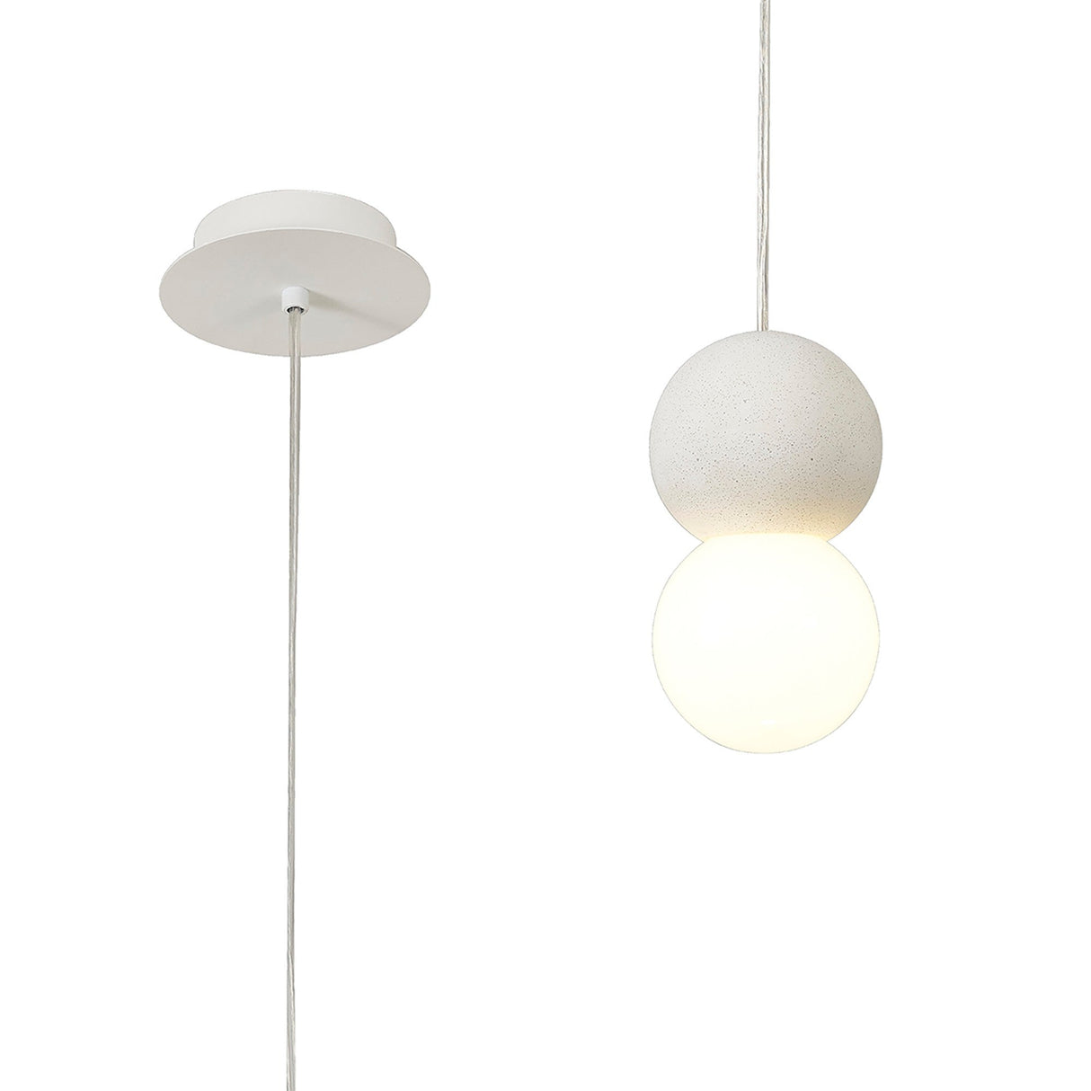 Galaxia 12cm Round 1 Light Pendant Light - White