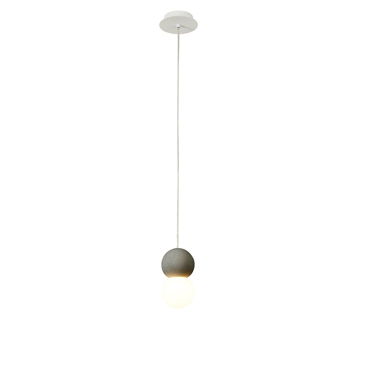 Galaxia 12cm Round 1 Light Pendant Light - White & Grey
