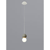 Galaxia 12cm Round 1 Light Pendant Light - White & Grey