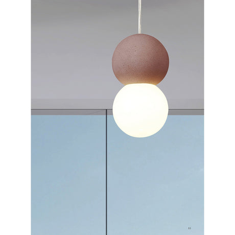 Galaxia 12cm Round 1 Light Pendant Light - White & Red