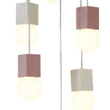 Galaxia 6 Light Square Cement Cluster Pendant Light - Multicoloured