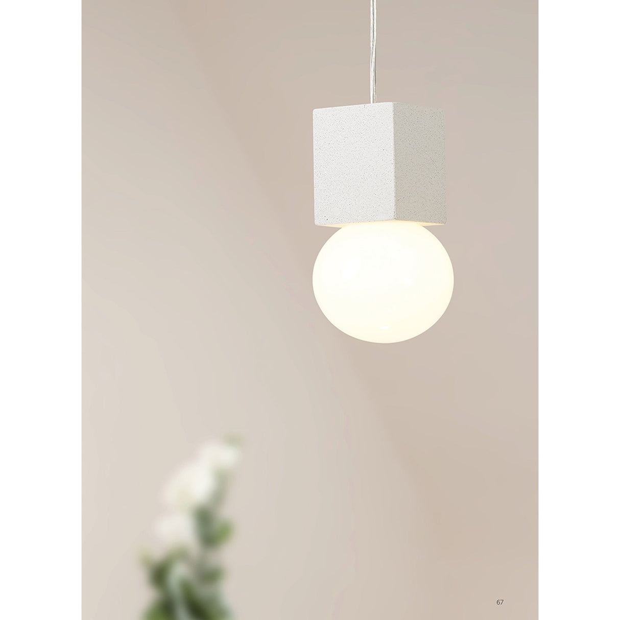 Galaxia 12cm Square 1 Light Pendant Light - White
