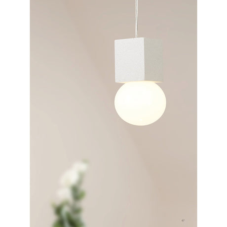 Galaxia 12cm Square 1 Light Pendant Light - White