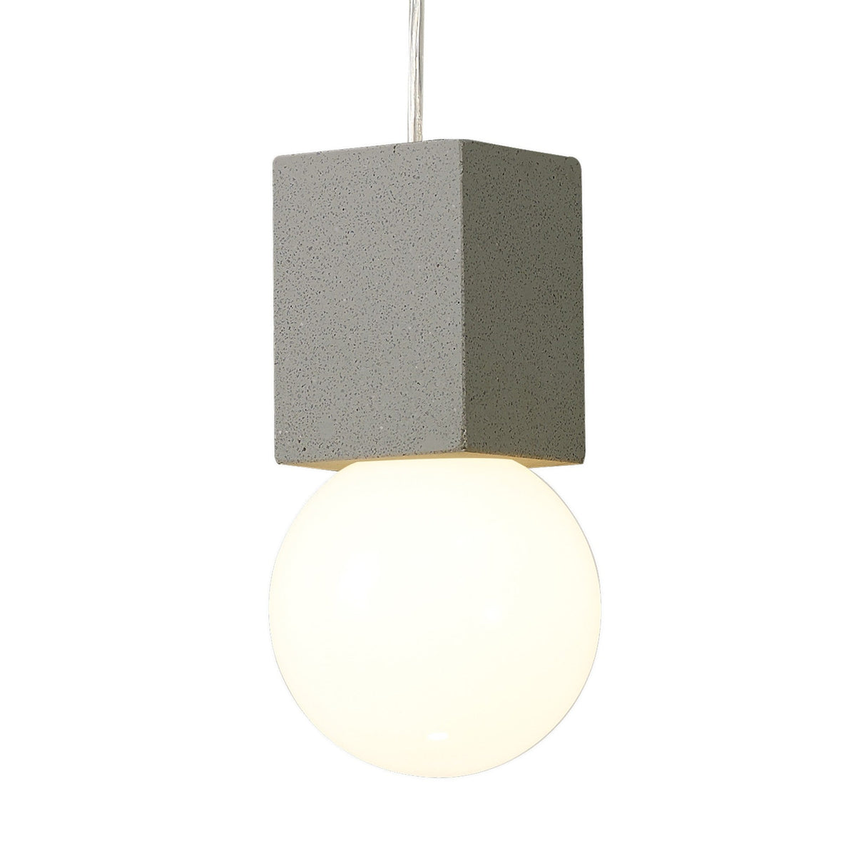 Galaxia 12cm Square 1 Light Pendant Light - White & Grey
