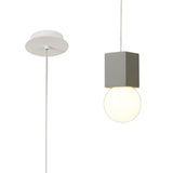 Galaxia 12cm Square 1 Light Pendant Light - White & Grey