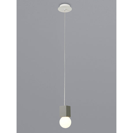 Galaxia 12cm Square 1 Light Pendant Light - White & Grey