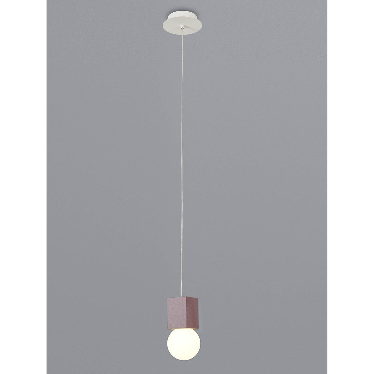 Galaxia 12cm Square 1 Light Pendant Light - White & Red