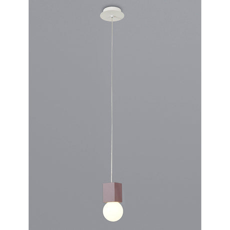 Galaxia 12cm Square 1 Light Pendant Light - White & Red