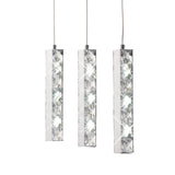 Galaxy 3 Light LED Crystal Bar Pendant Light 9W 6000K - Chrome