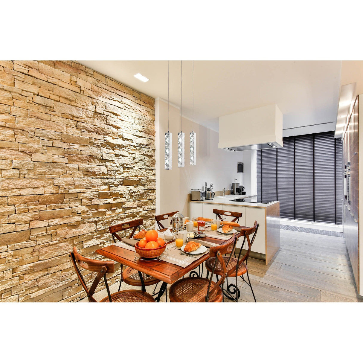 Galaxy 3 Light LED Crystal Bar Pendant Light 9W 6000K - Chrome