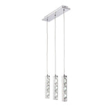 Galaxy 3 Light LED Crystal Bar Pendant Light 9W 6000K - Chrome