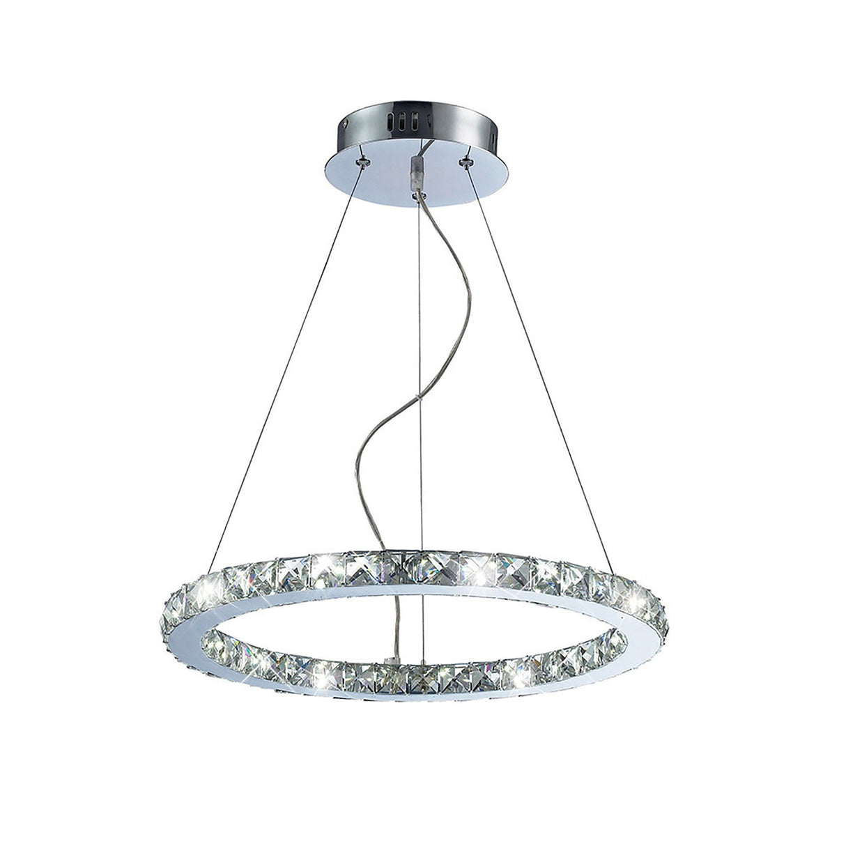 Galaxy Round LED Crystal Suspension Light 27W 6000K - Chrome