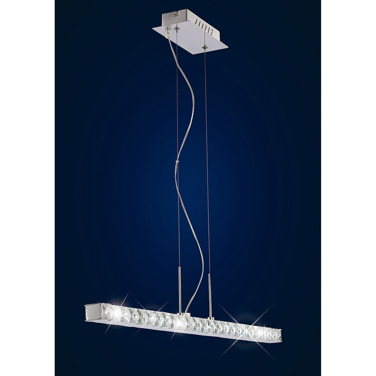 Galaxy LED Crystal Linear Suspension Light - Polished Chrome