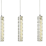 Galaxy 3 Light LED Crystal Bar Pendant Light 9W 4000K - Chrome