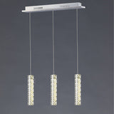 Galaxy 3 Light LED Crystal Bar Pendant Light 9W 4000K - Chrome