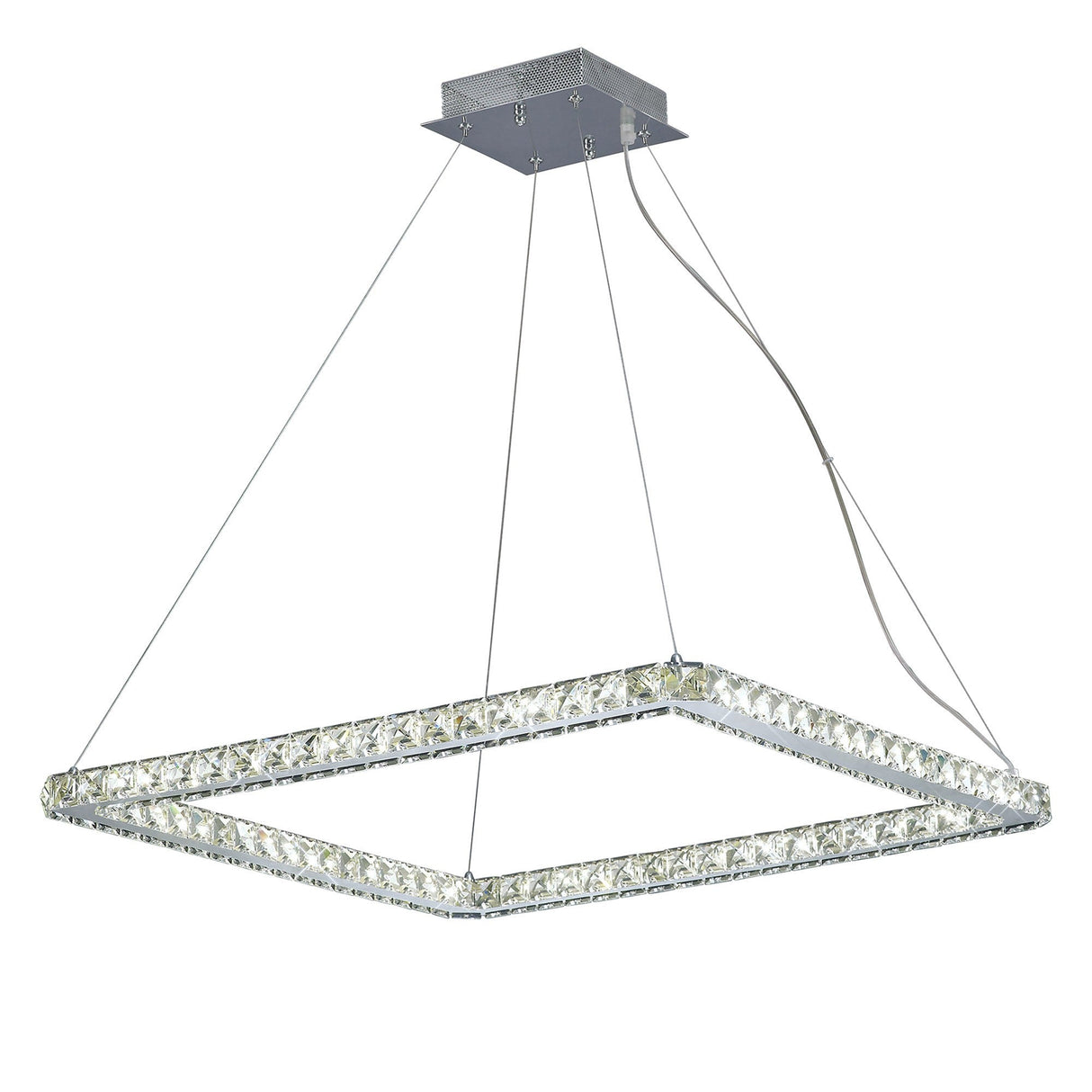 Galaxy Square LED Crystal Suspension Light 36W 4000K - Chrome