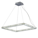 Galaxy Square LED Crystal Suspension Light 36W 4000K - Chrome