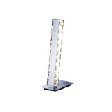 The Galaxy LED Crystal Table Lamp 3W 4000K - Polished Chrome features a modern rectangular design with a crystal-embellished vertical light column and chrome base, creating a stunning contemporary accent for any space.