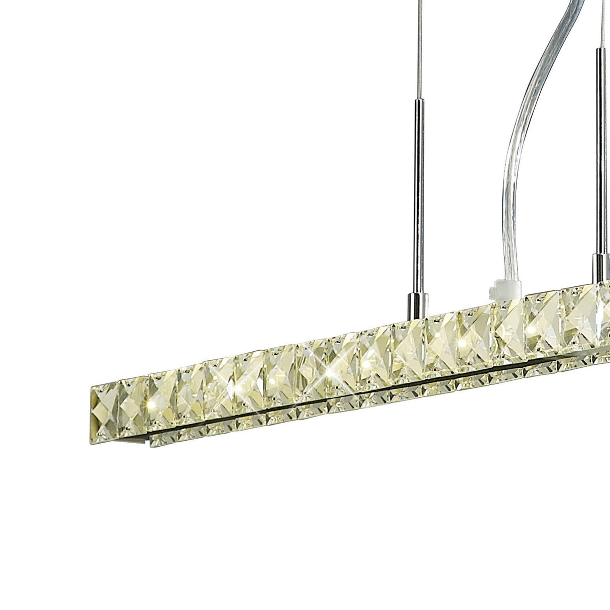 Galaxy LED Crystal Linear Suspension Light - Polished Chrome