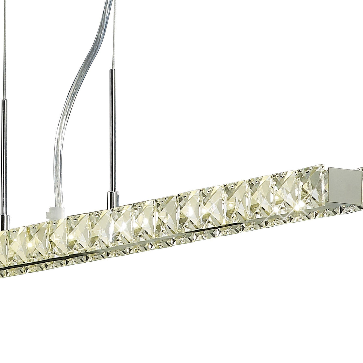 Galaxy LED Crystal Linear Suspension Light - Polished Chrome