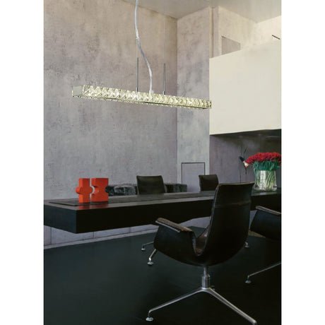 Galaxy LED Crystal Linear Suspension Light - Polished Chrome