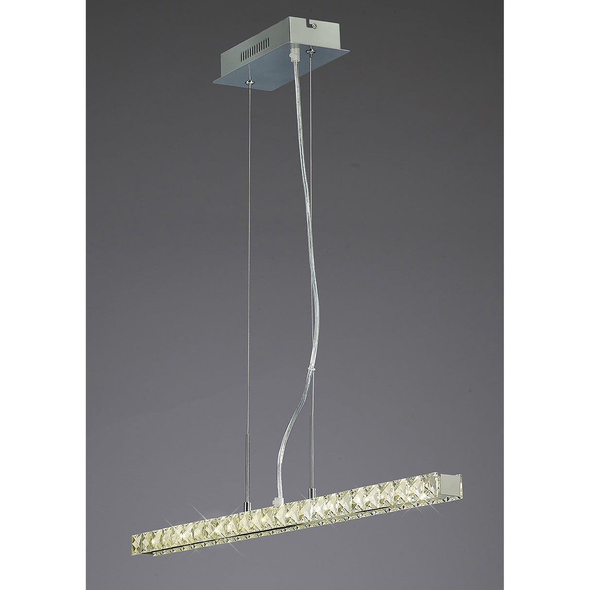 Galaxy LED Crystal Linear Suspension Light - Polished Chrome