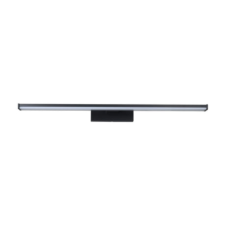 Galenzana-E LED wall light in black, a slim linear bar with white diffuser on a rectangular mounting bracket, aluminium and plastic finish, shown on a plain white background.