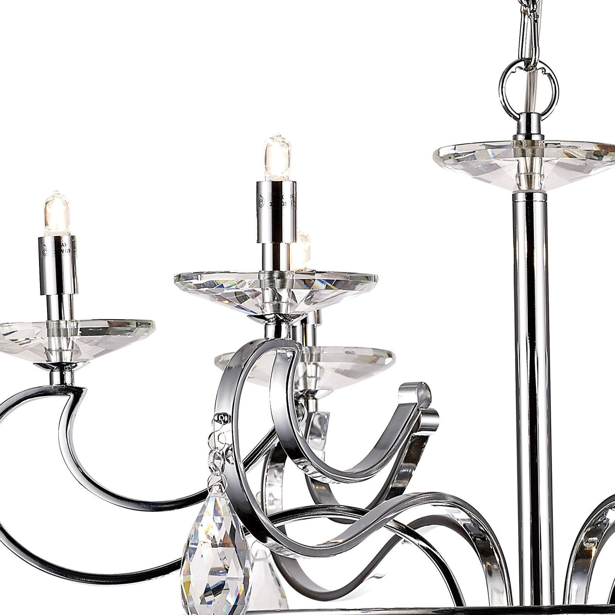 Galilea 65cm 9 Light Crystal Chandelier - Polished Chrome
