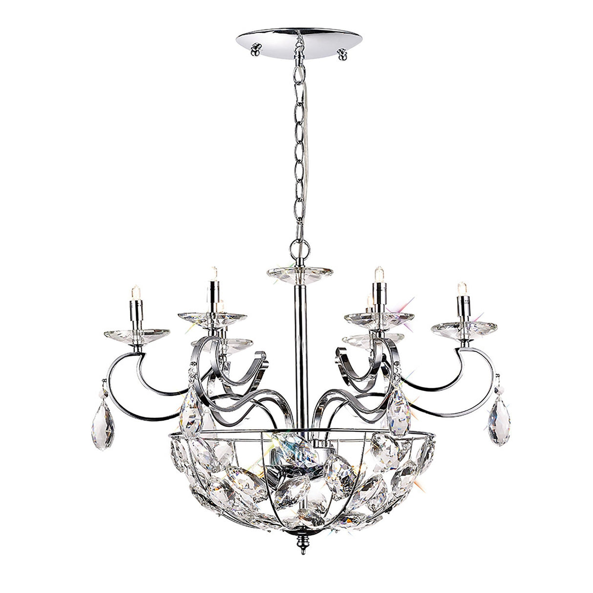 Galilea 65cm 9 Light Crystal Chandelier - Polished Chrome