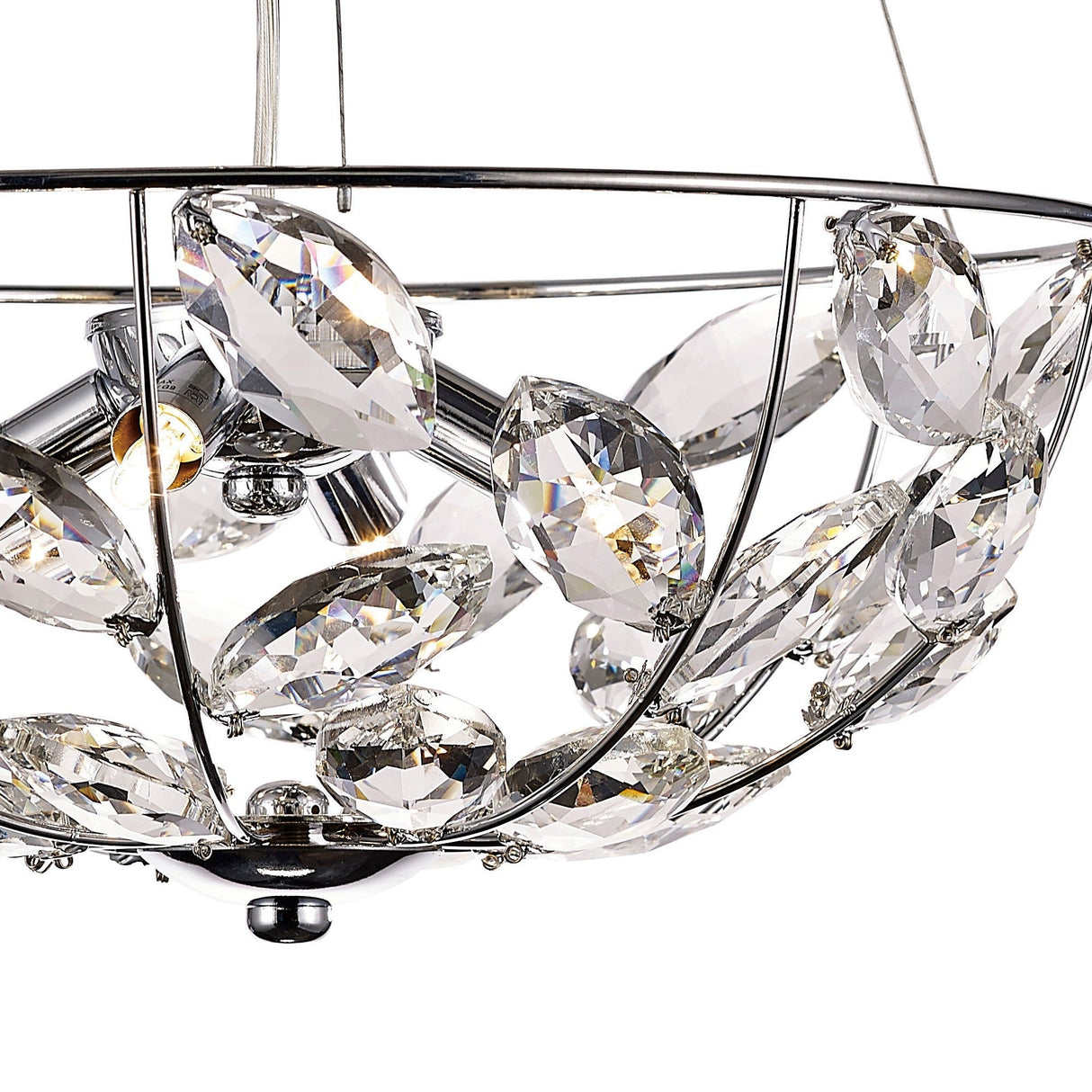 Galilea 39cm 4 Light Crystal Suspension Light - Polished Chrome