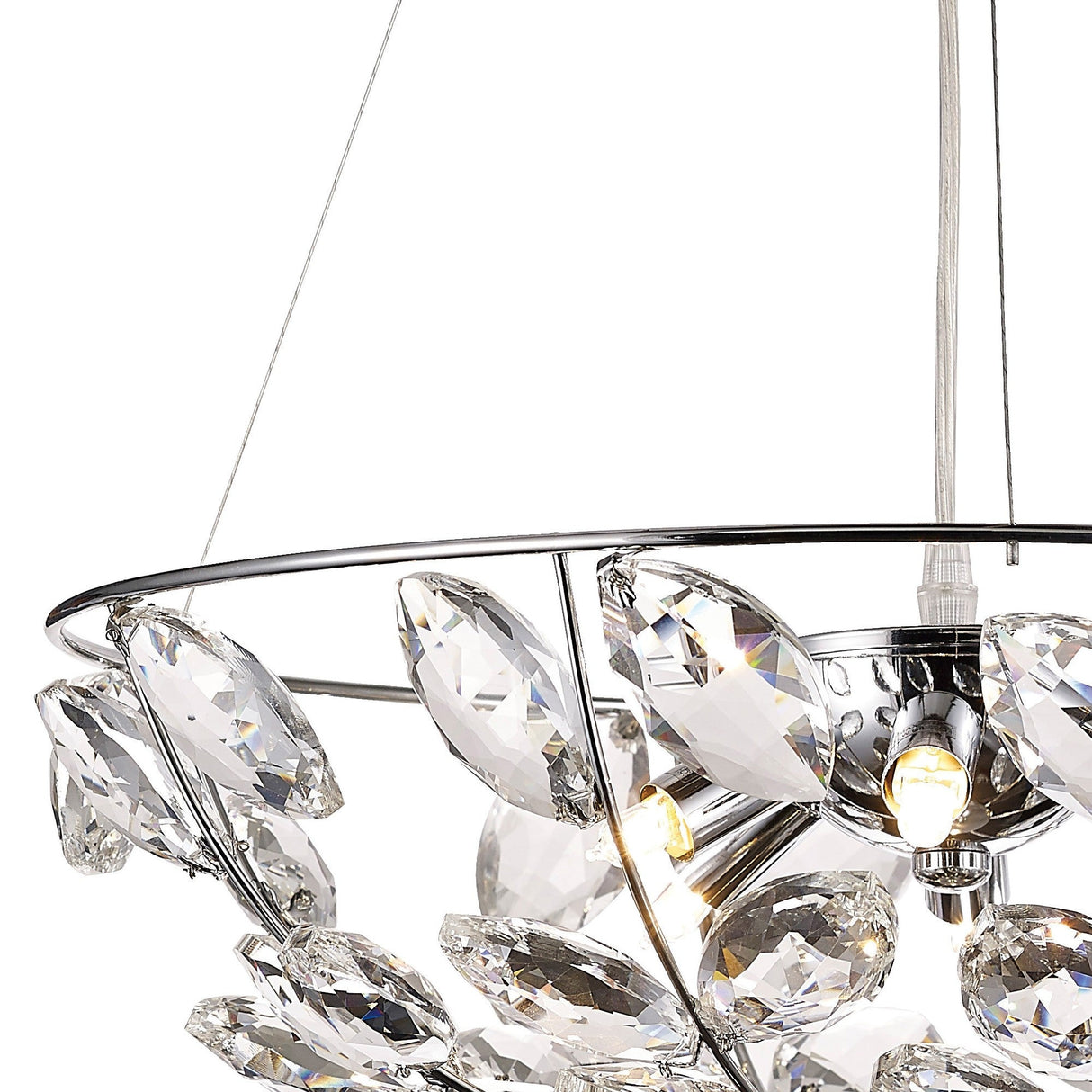 Galilea 45cm 6 Light Crystal Suspension Light - Polished Chrome