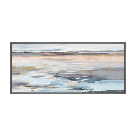 Even Tide Abstract Framed Canvas – Blush