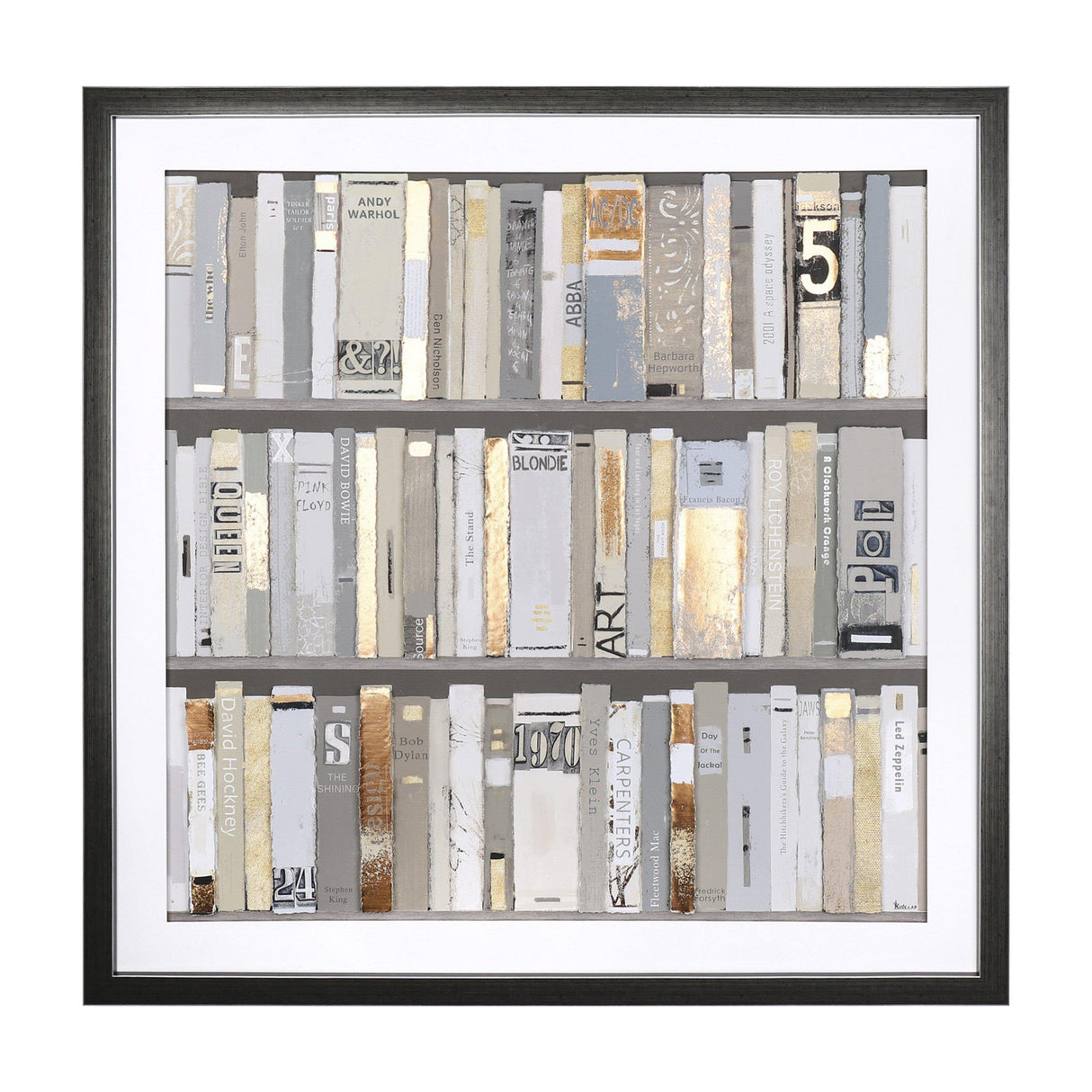 The Library Framed Book Spine Art – Neutral