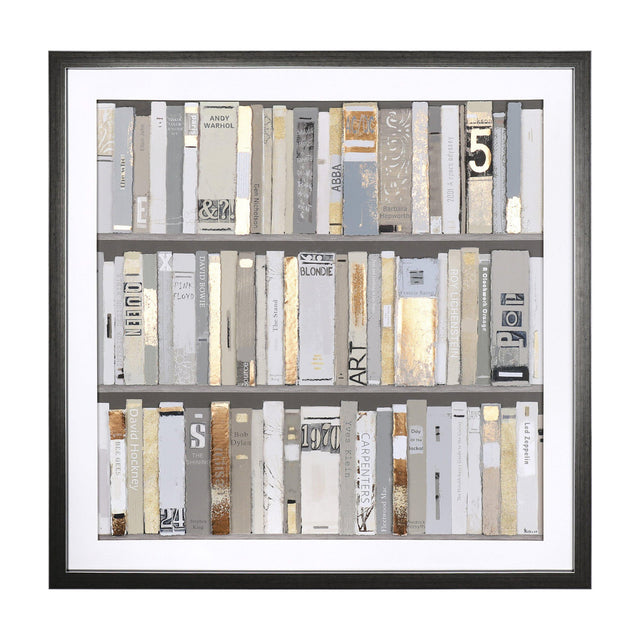 The Library Framed Book Spine Art – Neutral